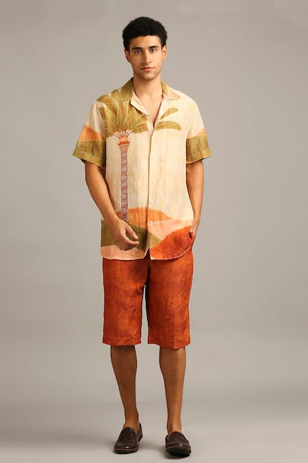 Soup by Sougat Paul Silk Nature Print Shorts Set 