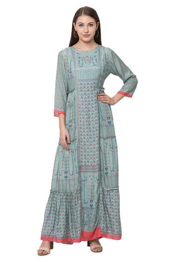 Soup By Sougat Paul Blue Cotton Round Printed Maxi Dress Online at Aza Fashions Soup By Sougat Paul_Blue Cotton Round Printed Maxi Dress _Online_at_Aza_Fashions