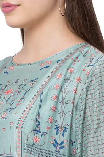 Shop Soup By Sougat Paul Blue Cotton Round Printed Maxi Dress Online at Aza Fashions Shop_Soup By Sougat Paul_Blue Cotton Round Printed Maxi Dress _Online_at_Aza_Fashions
