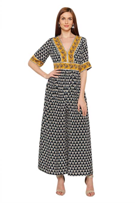 Soup By Sougat Paul Crepe Printed Jumpsuit 