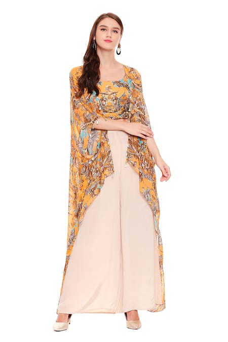 Soup by Sougat Paul Printed Cape & Pant Set 