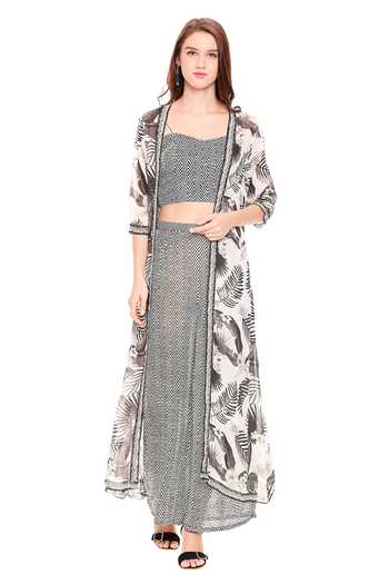 Soup By Sougat Paul Printed Jacket & Palazzo Set 