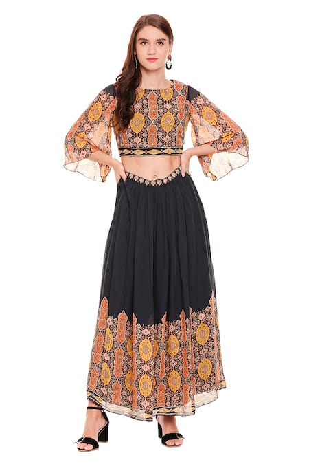 Soup by Sougat Paul Printed Top & Skirt Set 