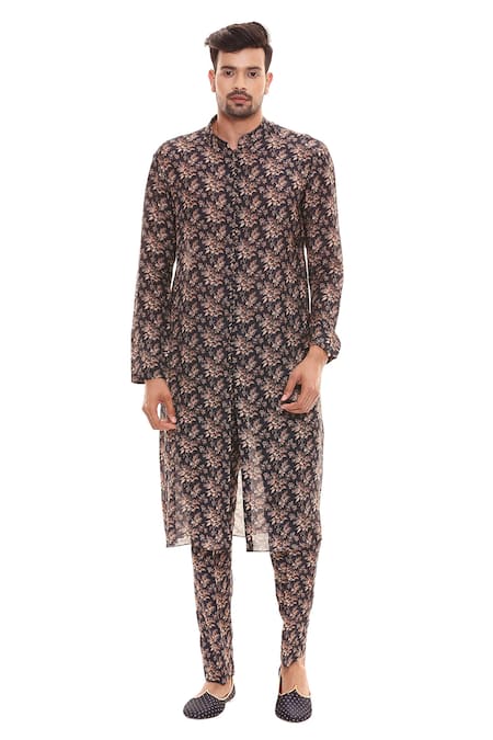 Buy Soup By Sougat Paul Blue Cotton, Muslin Slub Printed Kurta And Pant Set Online at Aza Fashions Buy_Soup By Sougat Paul_Blue Cotton, Muslin Slub Printed Kurta And Pant Set _Online_at_Aza_Fashions