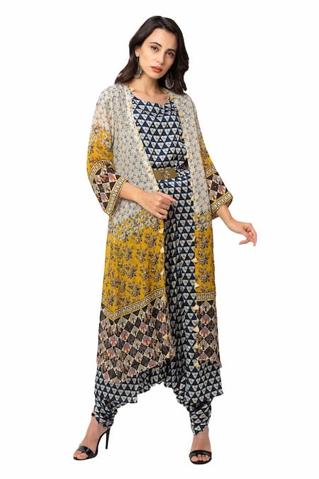 Soup By Sougat Paul Printed Jumpsuit with Jacket 