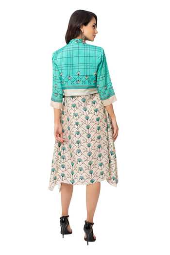 Soup By Sougat Paul Printed Dress with Jacket 