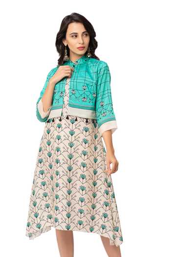 Soup By Sougat Paul Printed Dress with Jacket 