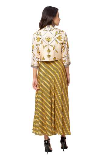 Soup By Sougat Paul Printed Dress with Jacket 