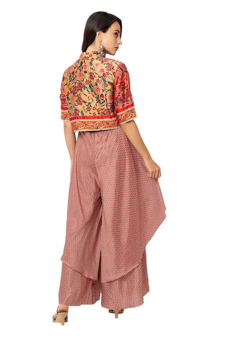 Soup By Sougat Paul Printed Jumpsuit with Jacket 