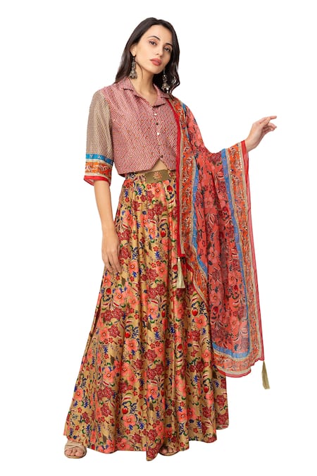 Soup By Sougat Paul Printed Lehenga Set 