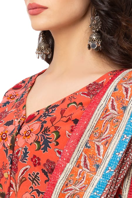 Soup By Sougat Paul_Yellow Crepe Printed Pre-draped Saree With Blouse _at_Aza_Fashions