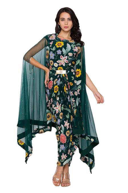 Soup By Sougat Paul Draped Dress with Cape 
