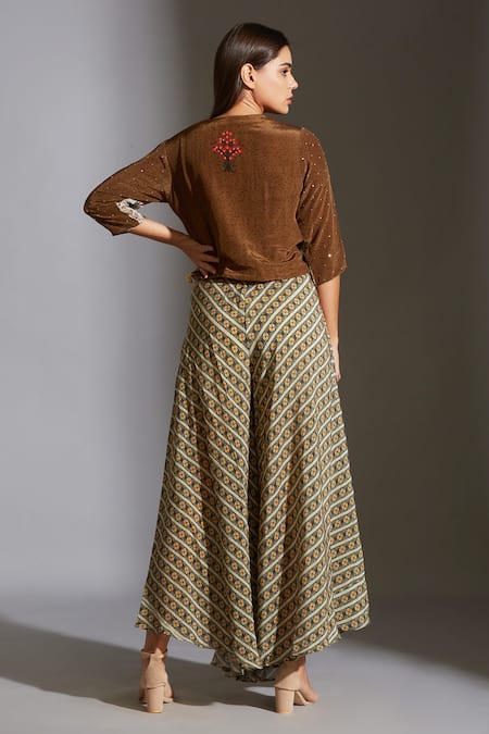 Soup By Sougat Paul Printed Jacket & Palazzo Set 