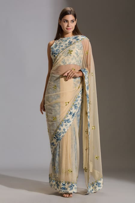 Soup by Sougat Paul Embroidered Pre-Draped Saree Set 