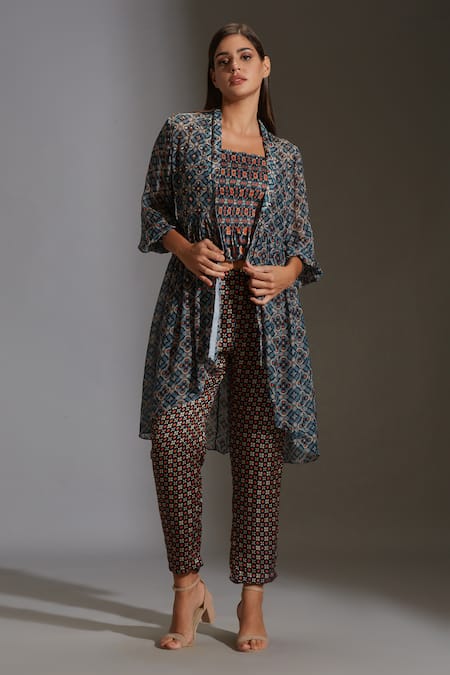 Soup By Sougat Paul Printed Jacket & Pant Set 