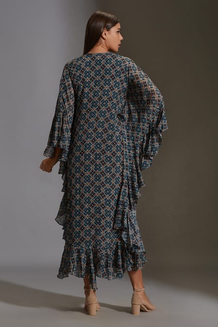 Soup By Sougat Paul Draped Dress with Asymmetric Tunic 