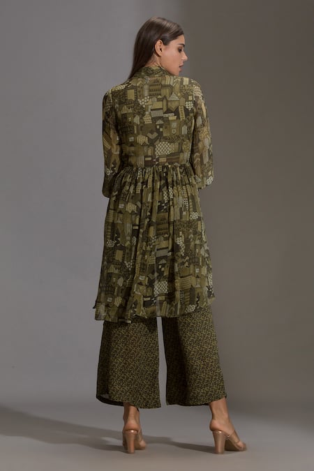 Soup By Sougat Paul Printed Jacket & Palazzo Set 