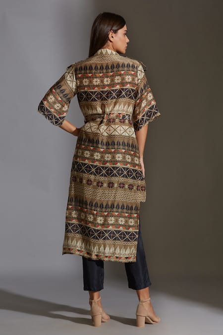 Soup By Sougat Paul Printed Linen Tunic & Pant Set 