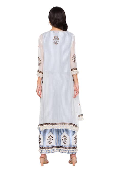 Soup By Sougat Paul Organza Jacket & Pant Set 