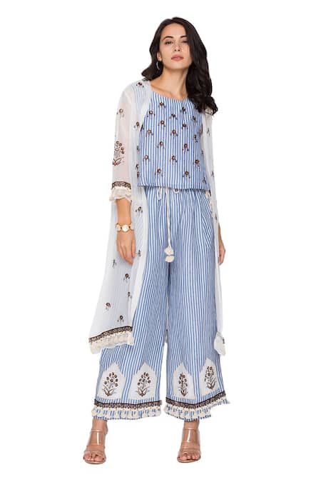 Soup By Sougat Paul Organza Jacket & Pant Set 