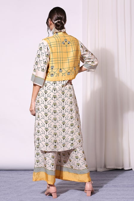 Soup By Sougat Paul Printed Jacket & Kurta Set 