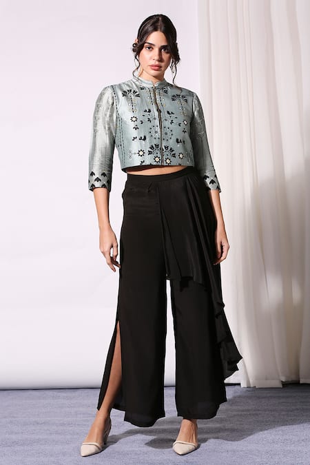 Soup by Sougat Paul Cropped Jacket & Pant Set 