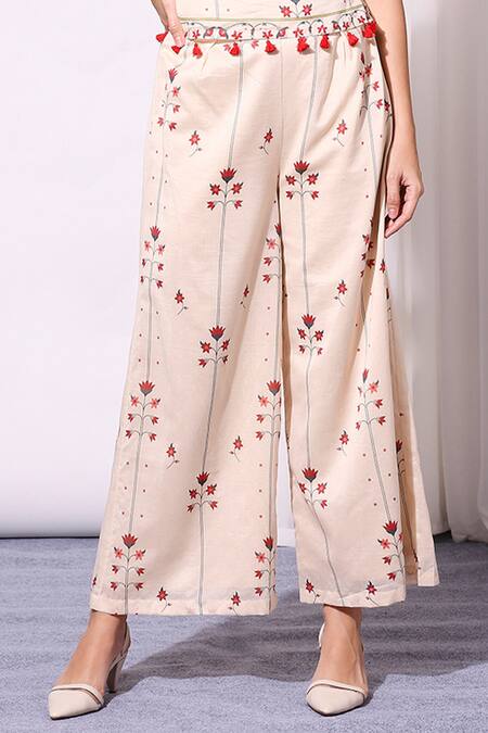 Soup By Sougat Paul_Blue Chanderi Round Printed Jacket And Pant Set _at_Aza_Fashions