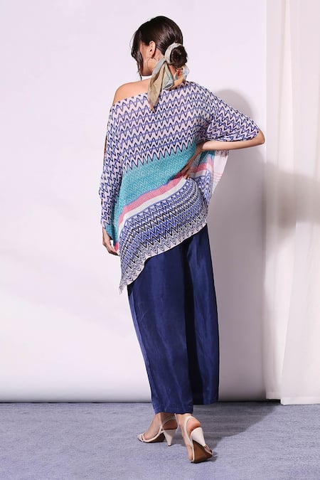 Shop Soup By Sougat Paul Multi Color Twill, Sequence Boat Printed Kaftan Tunic And Pant Set at Aza Fashions Shop_Soup By Sougat Paul_Multi Color Twill, Sequence Boat Printed Kaftan Tunic And Pant Set _at_Aza_Fashions