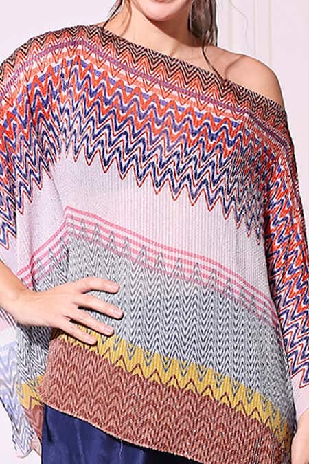 Shop Soup By Sougat Paul Multi Color Twill, Sequence Boat Printed Kaftan Tunic And Pant Set Online at Aza Fashions Shop_Soup By Sougat Paul_Multi Color Twill, Sequence Boat Printed Kaftan Tunic And Pant Set _Online_at_Aza_Fashions