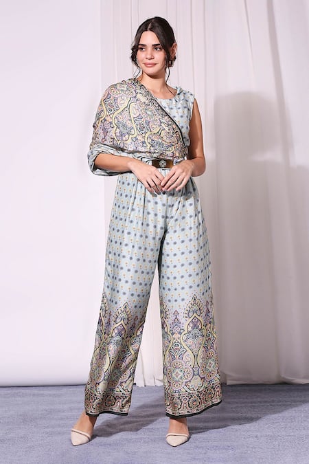 Soup By Sougat Paul Cotton Silk Printed Jumpsuit 