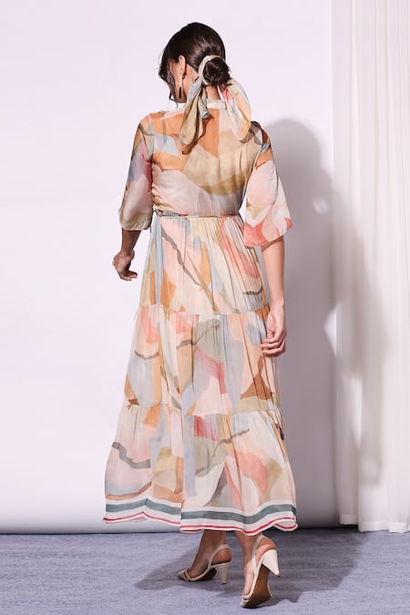 Soup By Sougat Paul Printed Tiered Dress 