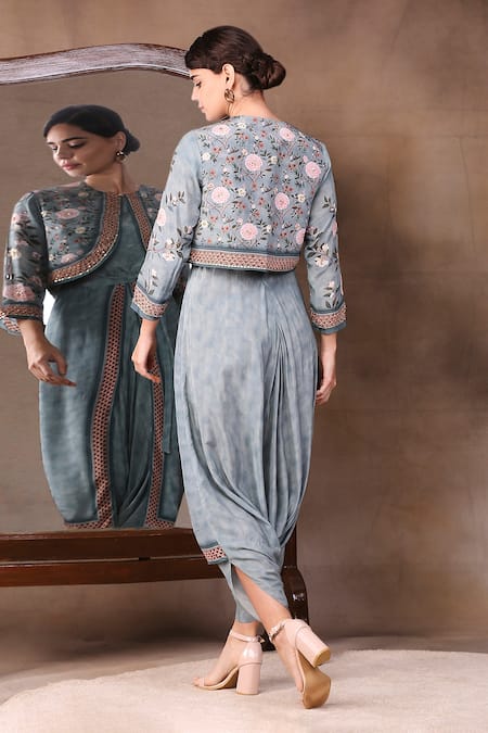 Soup By Sougat Paul Printed Jumpsuit With Jacket 