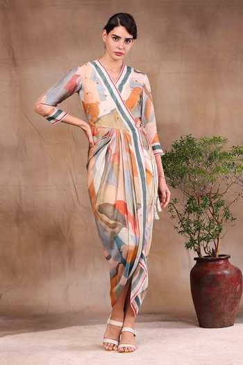 Soup By Sougat Paul Printed Wrap Dress 