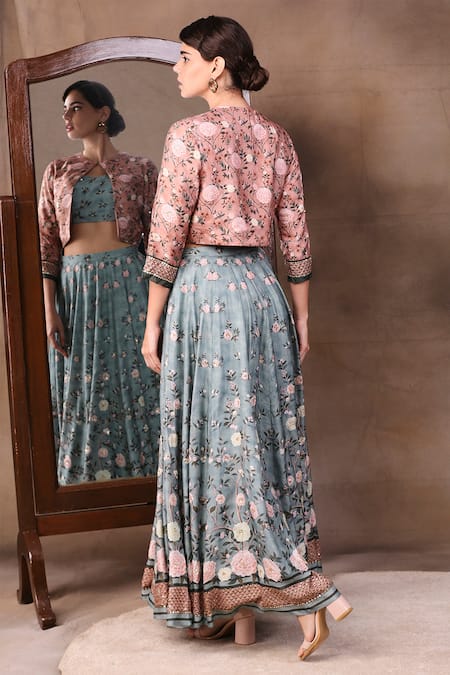 Soup By Sougat Paul Printed Lehenga With Jacket 