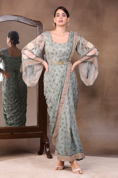 Draped Saree Gown – Lakhina Couture