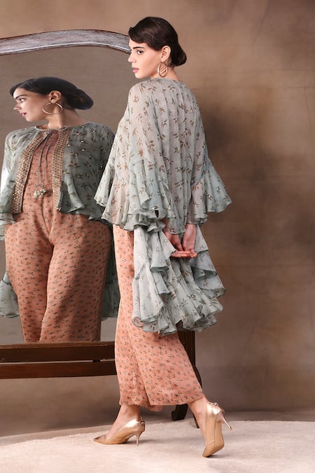 Soup By Sougat Paul Printed Jumpsuit With Jacket 