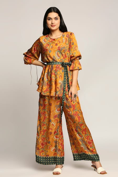 Soup By Sougat Paul Satin Batik Print Pant Set 