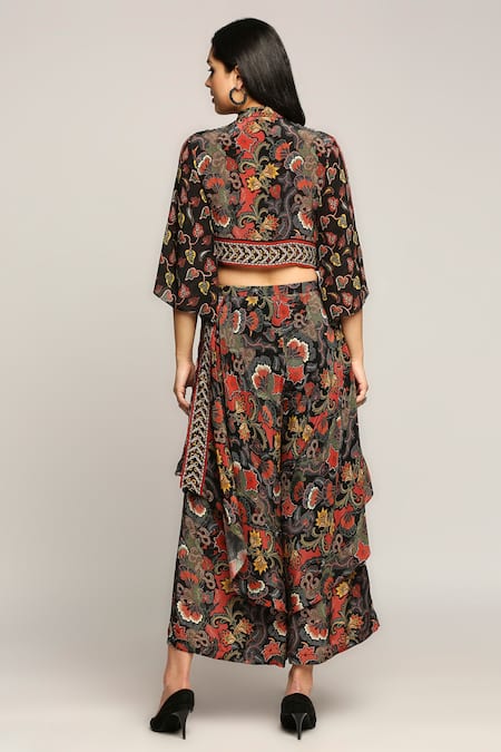 Soup By Sougat Paul Layered Pant & Jacket Set 