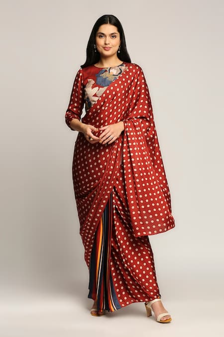 Banarasi Handwoven Georgette silk with gold zari weaved saree, polka d –  BeGorgeousByPS