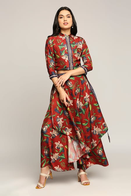 Soup By Sougat Paul Printed Layered Pant & Jacket Set 