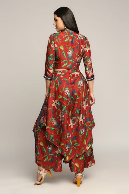 Soup By Sougat Paul Printed Layered Pant & Jacket Set 