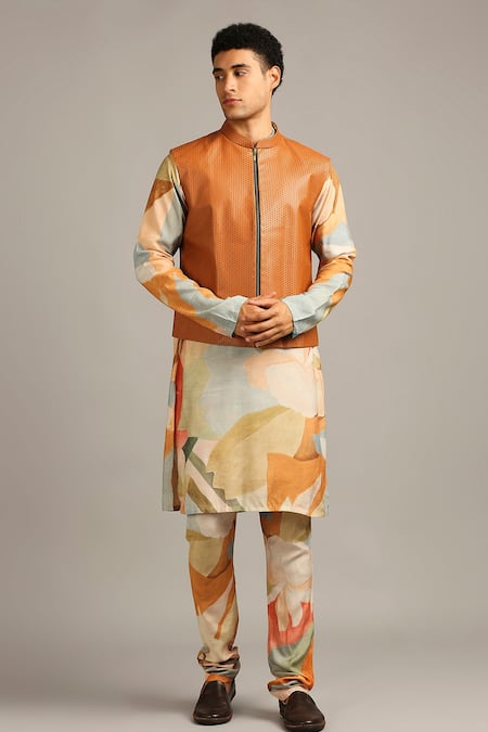 Soup By Sougat Paul Cutwork Bundi & Printed Kurta Set 
