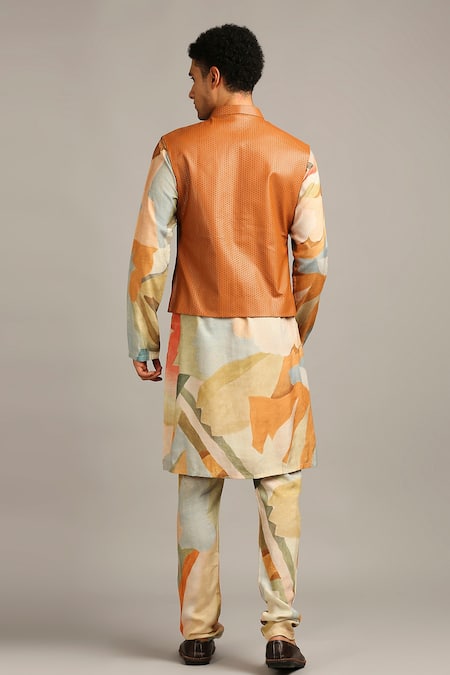 Soup By Sougat Paul Cutwork Bundi & Printed Kurta Set 