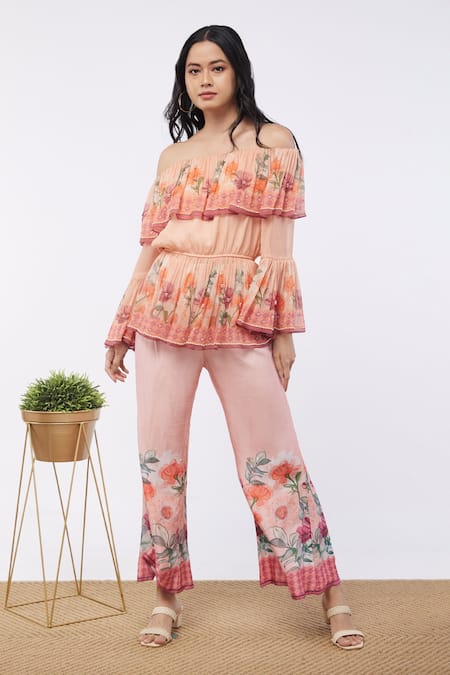 Soup By Sougat Paul Off-Shoulder Top & Pant Set 