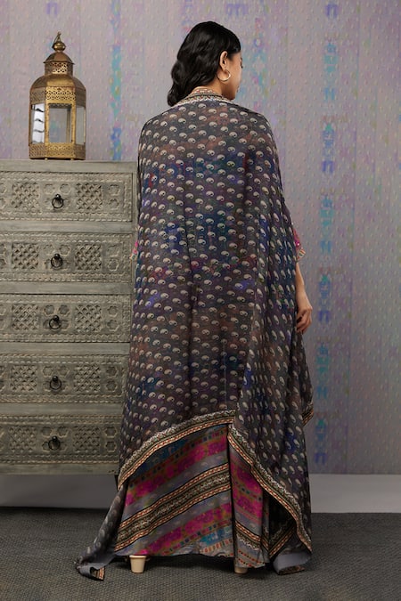 Soup By Sougat Paul Ikaya Print Cape & Palazzo Set 