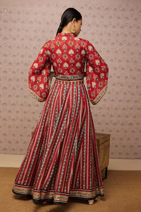Soup By Sougat Paul Embroidered Jacket Lehenga Set 