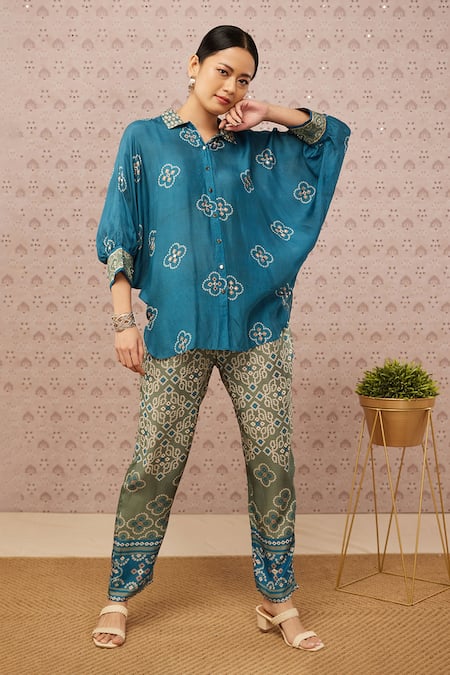 Soup by Sougat Paul Bandhej Print Top & Pant Set 