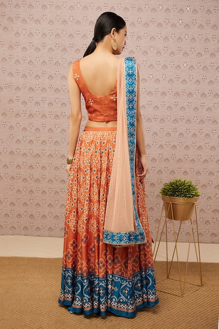 Soup By Sougat Paul Bandhej Print Lehenga Set 