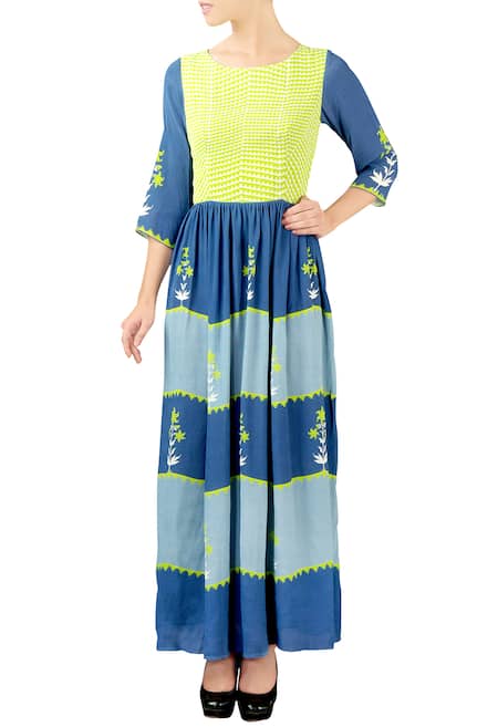 Soup by Sougat Paul Blue Printed Dress  