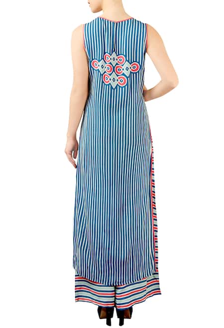 Soup By Sougat Paul Blue geometric print kurta set 